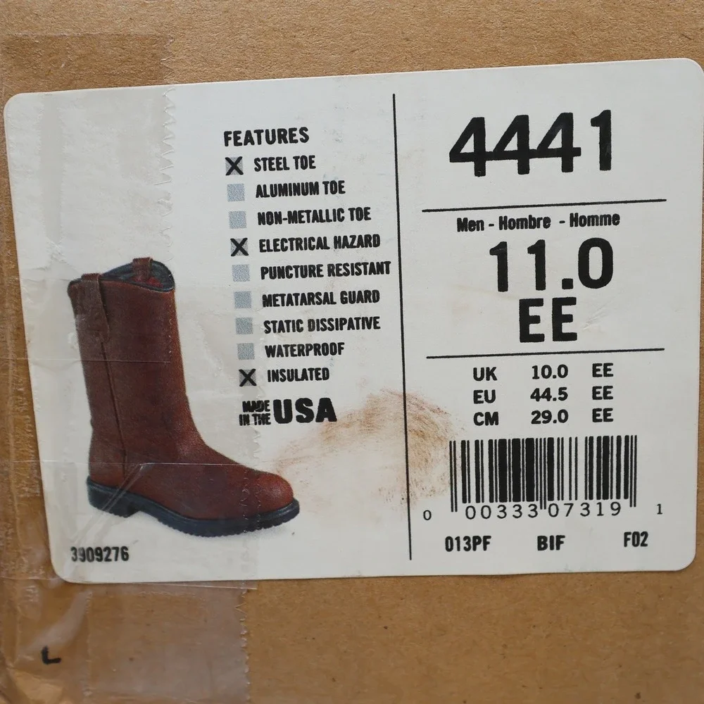 Red Wing Pecos 4441 Boots Mens 11EE Brown Leather Steel Toe EH Insulated USA